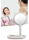 Kedi Kulaklı Telefon Standlı Yuvarlak Dokunmatik Led Ayarlı Masa Üstü Makyaj Aynası