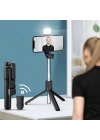 Kendiliğinden LED Işıklı Kumandalı Uzayabilen Selfie Çubuğu,Masa Üstü Tripod