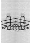 Kendiliğinden Yapışkanlı Montaj Gerektirmeyen Tek Katlı Banyo Askı Köşe Şampuanlık Siyah