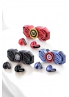 Kırmızı Kablosuz Bluetooth Kulaklık Stres Çarklı Oyuncu Kulaklığı