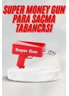 Kırmızı Parti Oyuncağı Para Saçma Fırlatma Tabancası Makinesi Super Money