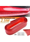 Kırmızı Renkli 2,5 Metre Araba Oto Ön Tampon Koruyucu Kauçuk Pratik Tampon Şerit Bant Döşeme