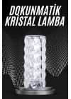 Kristal Lamba Masa Lambası Şarjlı Masa Lambası Dokunmatik Sensör Usb Şarjlı