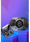 Kulak İçi Kablosuz Bluetooth Kulaklık ve NFC ve GPS Özellikli Akıllı Saat Alarm ve Titreşim