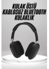 Kulak Üstü Kablosuz Bluetooth Kulaklık Yumuşak Süngerli SD Kart Girişli