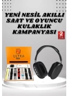 Kulak Üstü Kulaklık Pro9 ve Yeni Nesil Akıllı Saat Android ve İOS Uyumlu ANC Özelliği