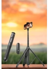 Kumandalı Tripod Telefon Tutucu Selfie Çubuğu 360 Derece Dönebilen