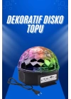 Küre Disko Topu Müzik Çalar Renkli Lazer Işıklı Bluetooth Disko Parti Işığı Kumandalı