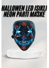 Led Işıklı Neon Maske Cadılar Bayramı Maskesi Korkunç Korku Maskesi