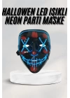 Led Işıklı Neon Maske Cadılar Bayramı Maskesi Korkunç Korku Maskesi