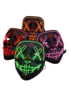 Led Işıklı Neon Maske Cadılar Bayramı Maskesi Korkunç Korku Maskesi