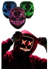 Led Işıklı Neon Maske Cadılar Bayramı Maskesi Korkunç Korku Maskesi