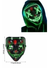Led Işıklı Neon Maske Cadılar Bayramı Maskesi Korkunç Korku Maskesi
