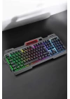 Led Işıklı Oyuncu Klavye Usb Girişli RGB Işıklı Q Klavye Mouse Hediyeli
