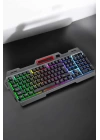 Led Işıklı Oyuncu Klavye Usb Girişli RGB Işıklı Q Klavye Mouse Hediyeli