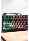 Led Işıklı Oyuncu Klavye Usb Girişli RGB Işıklı Q Klavye Mouse Hediyeli