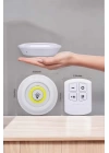 Led Lamba 3lü Uzaktan Kumandalı Yapışkanlı Beyaz Işık