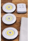 Led Lamba 3lü Uzaktan Kumandalı Yapışkanlı Beyaz Işık