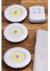 Led Lamba 3lü Uzaktan Kumandalı Yapışkanlı Beyaz Işık