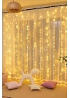 Lw-7 300 Ledli 10 Sarkıt Perde Led Işık, 8 Modlu Uzaktan Kumandalı, 3x3 Metre Peri Telli Led