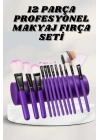 Makyaj Fırçası 12 Parça Set Yumuşak Uçlu Göz Makyajına Uygun Hafif ve Taşınabilir Çanta