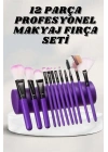 Makyaj Fırçası 12 Parça Set Yumuşak Uçlu Göz Makyajına Uygun Hafif ve Taşınabilir Çanta