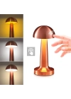Mantar Model Bronz Renk Şarjlı Dokunmatik 3 Renkli LED Masa ası