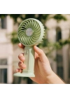 Masa Üstü Standlı USB ile Şarj Olabilen 3 Ayarlı Fan Modlu Çanta Tipi El Fanı