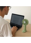 Masa Üstü Standlı USB ile Şarj Olabilen 3 Ayarlı Fan Modlu Çanta Tipi El Fanı