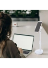 Masa Üstü Tablet ve Telefon Tutucu Plastik Aparat Beyaz Telefon Standı