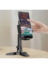 Masaüstü Telefon Standı 360 Derece Dönebilen Başlıklı Ayaklı Telefon Tripodu