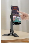 Masaüstü Telefon Standı 360 Derece Dönebilen Başlıklı Ayaklı Telefon Tripodu