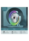 Masaüstü Vantilatör Usb Şarjlı Rgb Led Işıklı 3 Kademeli 180° Ayarlanabilir Soğutucu Fan Mavi