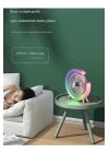 Masaüstü Vantilatör Usb Şarjlı Rgb Led Işıklı 3 Kademeli 180° Ayarlanabilir Soğutucu Fan Pembe
