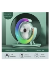 Masaüstü Vantilatör Usb Şarjlı Rgb Led Işıklı 3 Kademeli 180° Ayarlanabilir Soğutucu Fan Yeşil