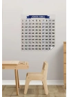 Matematik Öğreten Yüzlük Tablo Duvarda İz Bırakmaz Akıllı Kağıt Yapışkansız Statik  60x60 cm