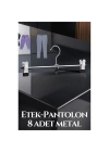 Metal Etek Pantolon Askısı - Mandallı Etek Askısı Pantolon Askısı 8 Adet