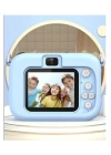 Mini 1080p Hd Çocuk Kamera Dijital Fotoğraf Makinesi 2.0 Inç Ekran 5 Adet Oyun Mavi