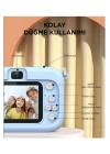 Mini 1080p Hd Çocuk Kamera Dijital Fotoğraf Makinesi 2.0 Inç Ekran 5 Adet Oyun Mavi