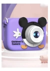 Mini 1080p Hd Çocuk Kamera Dijital Fotoğraf Makinesi 2.0 Inç Ekran 5 Adet Oyun Mor