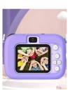 Mini 1080p Hd Çocuk Kamera Dijital Fotoğraf Makinesi 2.0 Inç Ekran 5 Adet Oyun Mor