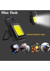 Mini 30 Ledli  Mıknatıslı Anahtarlık Flash Kamp Lambası Askılı Kapak Açacaklı Şarjlı Fener