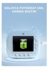 Mini Dijital Fotoğraf Çıkaran Video Kaydedici Taşınabilir Anında Baskı Çıkaran Çocuk Kamerası 3 Adet Rulo Hediye