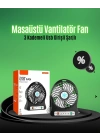 Mini USB Fan – Şarj Edilebilir, Işıklı, 3 Kademe, Taşınabilir Masaüstü Vantilatör