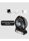 Mini USB Fan – Şarj Edilebilir, Işıklı, 3 Kademe, Taşınabilir Masaüstü Vantilatör