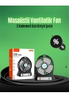 Mini USB Fan – Şarj Edilebilir, Işıklı, 3 Kademe, Taşınabilir Masaüstü Vantilatör