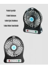 Mini USB Fan – Şarj Edilebilir, Işıklı, 3 Kademe, Taşınabilir Masaüstü Vantilatör