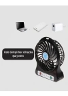 Mini Vantilatör Masaüstü – USB Girişli, Şarjlı, 3 Kademe, Sessiz Motor, Işıklı