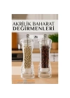 Modacar Baharat Öğütücü - Baharat Karabiber Tuz Değirmeni Ahşap Akrilik Kristal 2 li SET