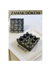 Modacar Kapaklı Zamak Döküm Kare Küllük Metal Kül Tablası - Kafe Küllüğü SARI-KAHVE
